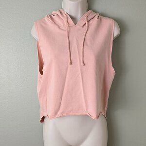 Don't Ask Why Pink Hooded Cut Off Tank Top